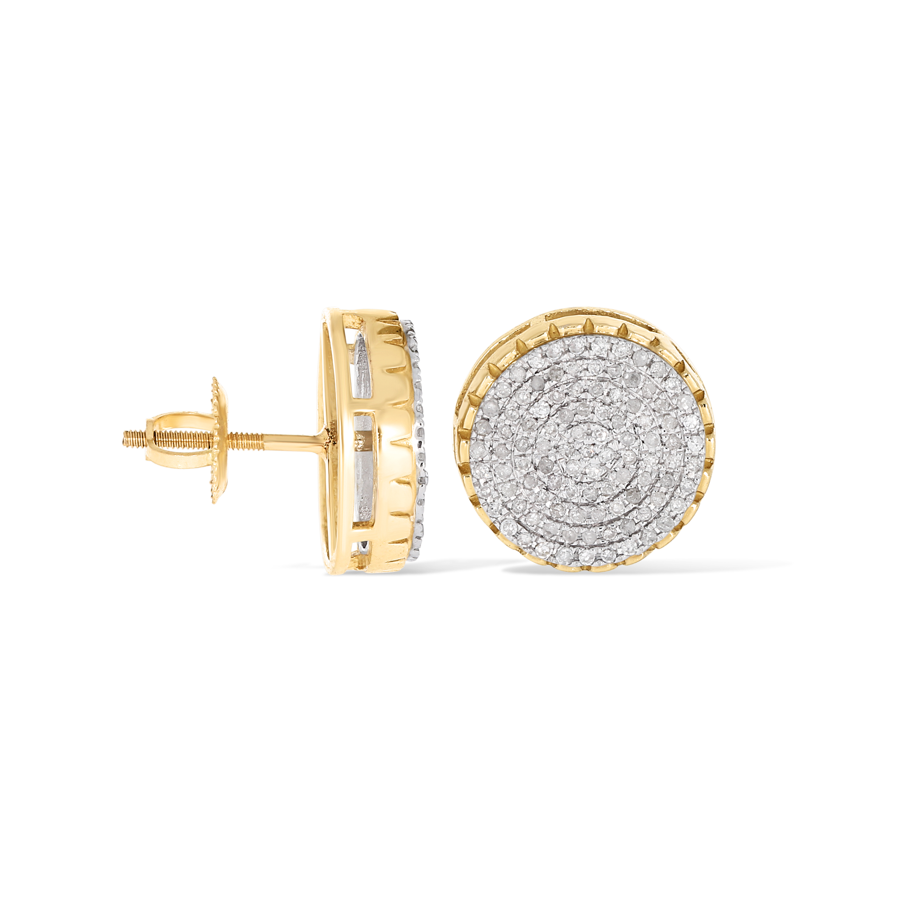 Round Diamond Earrings 0.52 ct. 10k Yellow Gold